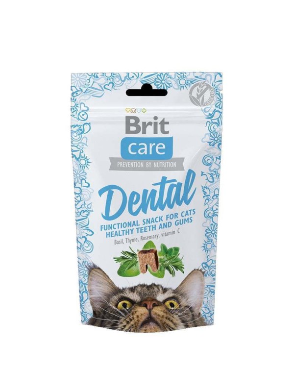 Ласощі Brit Care Dental для підтримки здоров'я зубів у котів 50 г