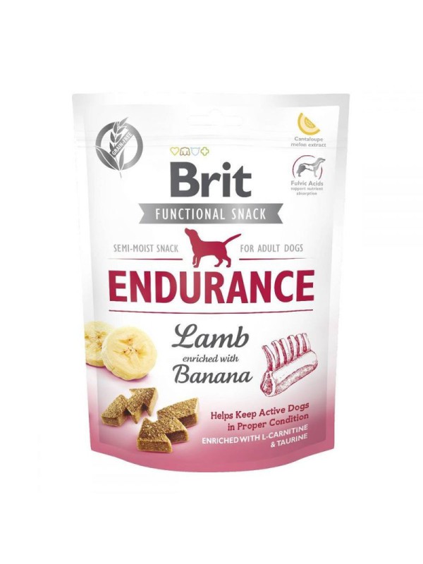 Ласощі Brit Care Endurance для підтримання форми у собак з ягням і бананом 150 г
