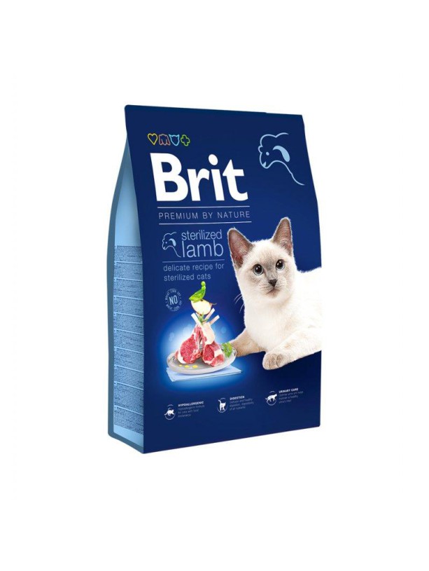 Brit Premium Sterilized Lamb для стерилизованных кошек с ягненком 800 г