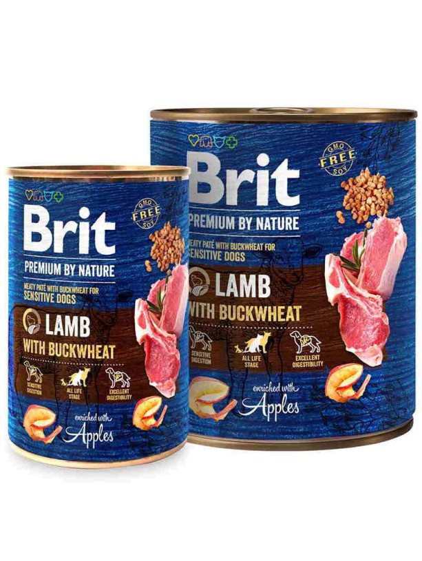 Brit Premium by Nature Lamb с ягненком и гречкой для собак 400 г