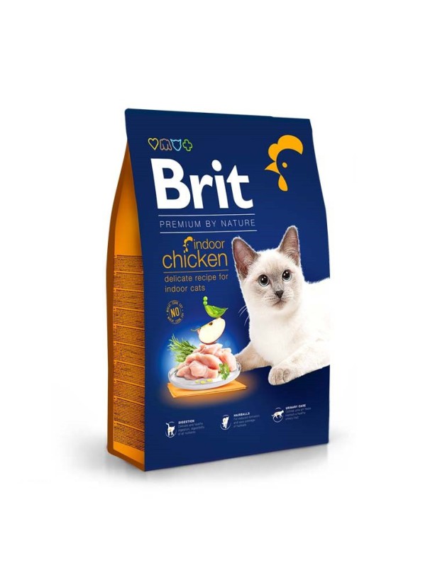 Brit Premium Indoor Chicken для кошек с курицей 300 г