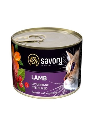 Savory Sterilised Lamb для стерилизованных кошек с ягненком 200 г