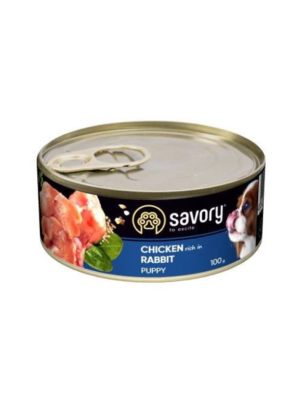 Savory Dog All breeds Puppy Rabbit Chicken для щенков с курицей и кроликом 100 г