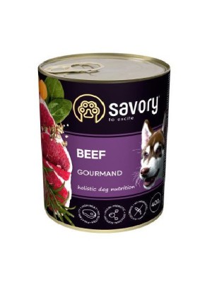 Savory Dog Gourmand Beef для собак с говядиной 400 г
