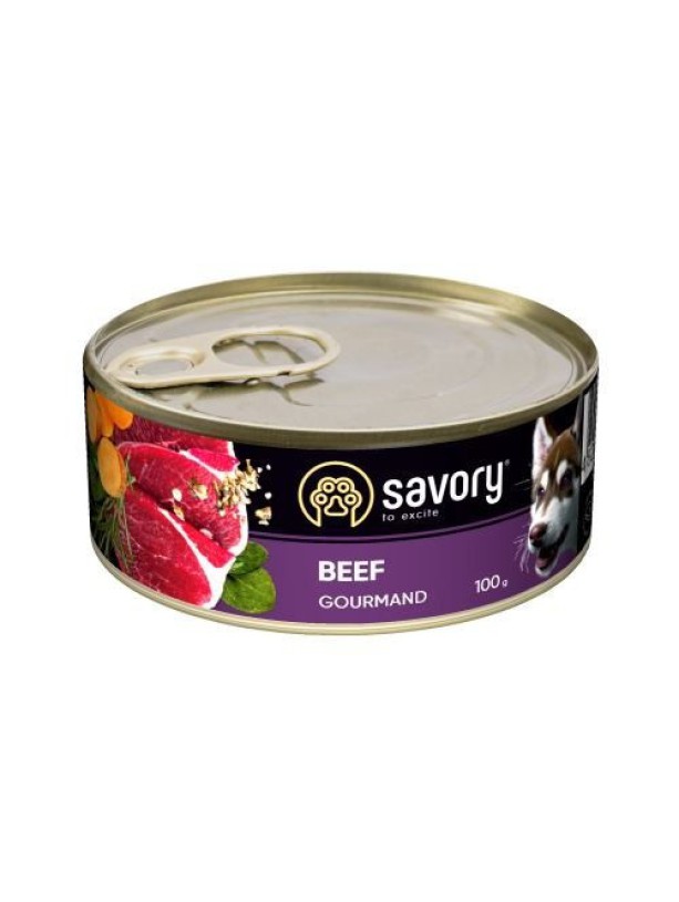 Savory Dog Gourmand Beef для собак с говядиной 100 г