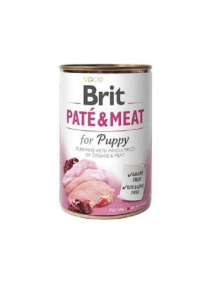 Brit Pate Meat Dog Puppy для щенков паштет с курицей и индейкой 400 г