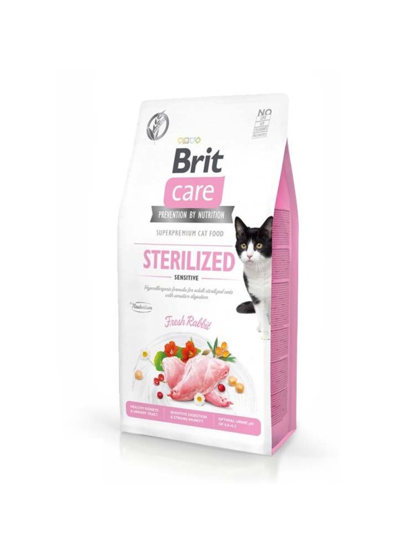 Brit Care Cat GF Sterilised Sensitive Rabbit для стерилізованих котів з кроликом 400 г