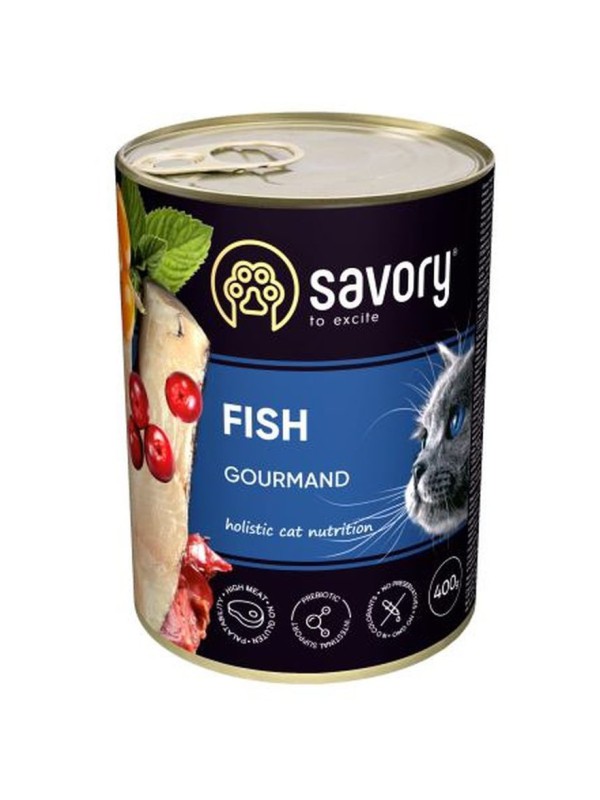 Savory Cat Adult Fish для котів з рибою 400 г