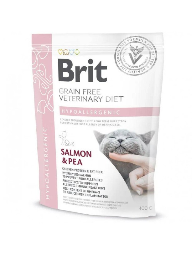 Brit Veterinary Diet Cat Hypoallergenic для котів з лососем 400 г