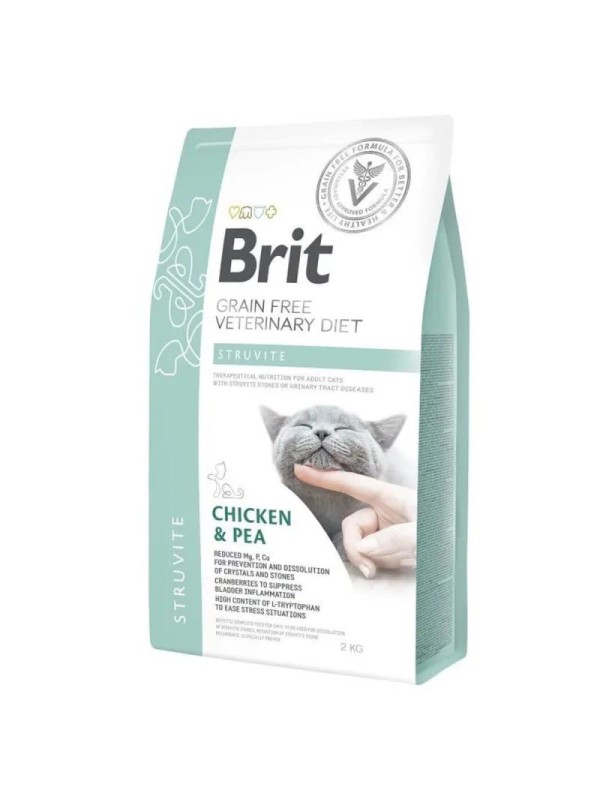 Brit Veterinary Diet Cat Struvite 2 кг сухий корм для котів при сечокам'яній хворобі