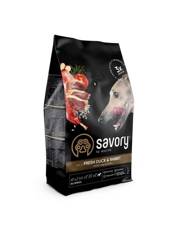 Savory All Breeds Duck Rabbit для собак з качкою та кроликом 1 кг