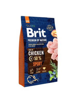 Brit Premium Dog Sport Adult 15 кг сухой корм для активных собак с курицей