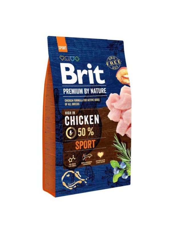 Brit Premium Dog Sport Adult 15 кг сухой корм для активных собак с курицей