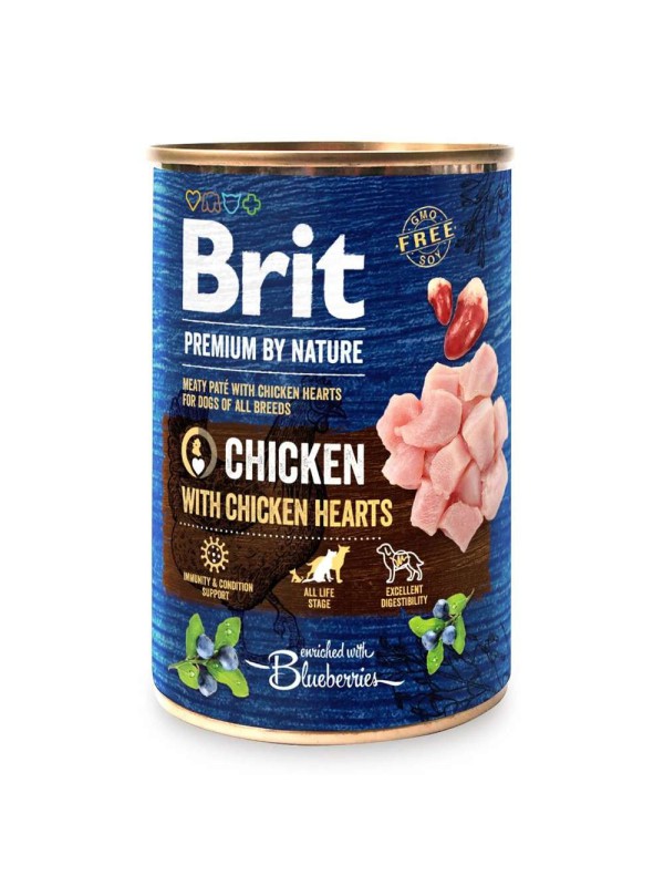 Brit Premium by Nature Chicken з курячими серцями для собак 800 г