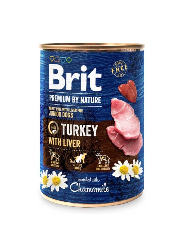 Brit Premium by Nature Turkey з індичою печінкою для собак 800 г