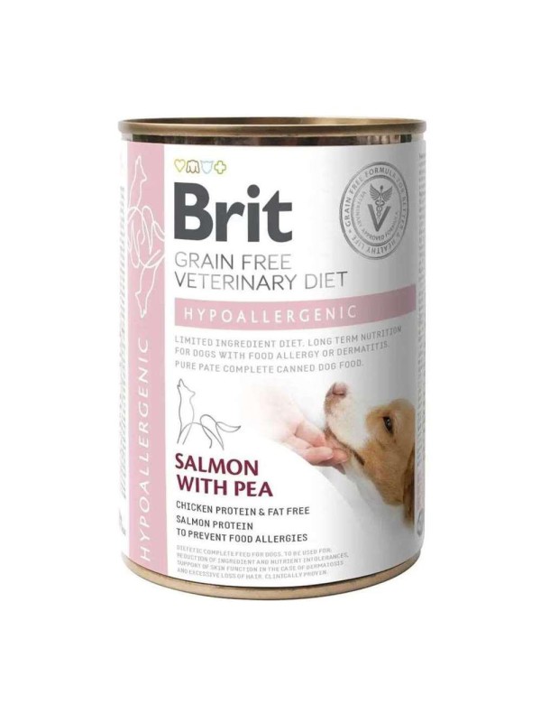 Brit Veterinary Diet Hypoallergenic Cans для собак з лососем і горохом 400 г