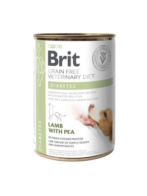 Brit Veterinary Diet Diabetes Cans для собак при сахарном диабете, с ягненком и горохом 400 г