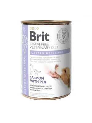 Brit Veterinary Diet Gastrointestinal Cans для собак для желудочно-кишечного тракта, лосось и горох 400 г