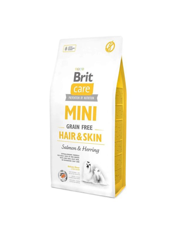 Brit Care Mini Grain-free Hair & Skin 7 кг сухий корм для собак малих порід з лососем