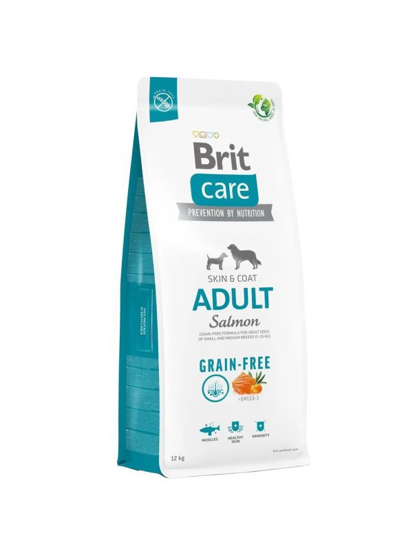 Brit Care Dog Grain-free Adult Salmon 12 кг сухий корм для собак малих та середніх порід з лососем