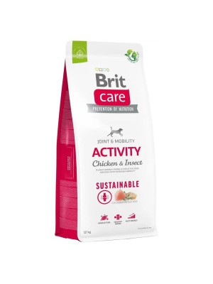 Brit Care Dog Sustainable Activity Chicken 12 кг сухой корм для активных собак с курицей и насекомым