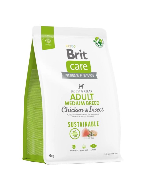 Brit Care Dog Sustainable Adult Medium Breed Chicken з куркою та комахами 3 кг