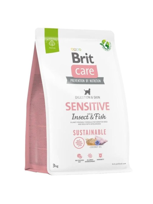 Brit Care Dog Sustainable Sensitive Fish для собак з чутливим травленням, риба та комахи 3 кг
