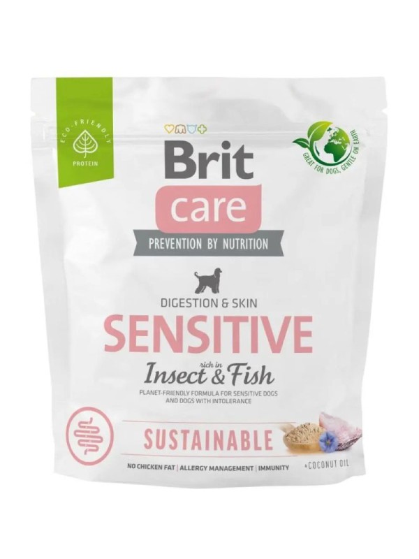 Brit Care Dog Sustainable Sensitive Fish для собак з чутливим травленням, риба та комахи 1 кг