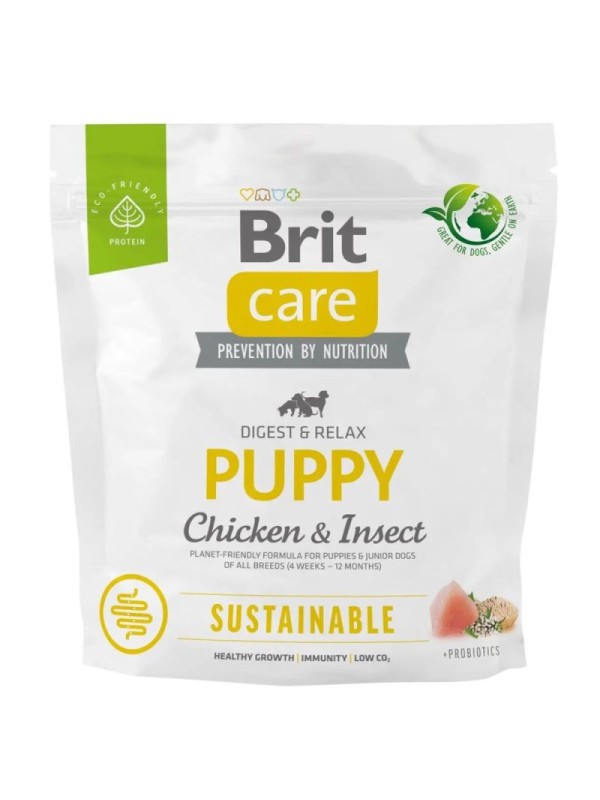 Brit Care Dog Sustainable Puppy Chicken для цуценят з куркою та комахами 1 кг