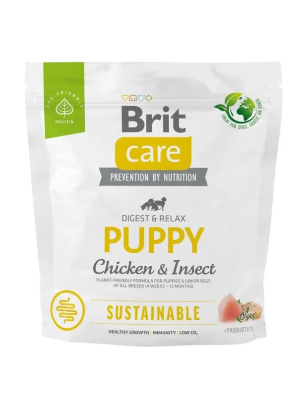 Brit Care Dog Sustainable Puppy Chicken для цуценят з куркою та комахами 1 кг