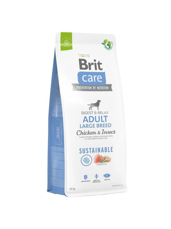 Brit Care Dog Sustainable Adult Large 12 кг сухий корм для собак великих порід з куркою та комахами