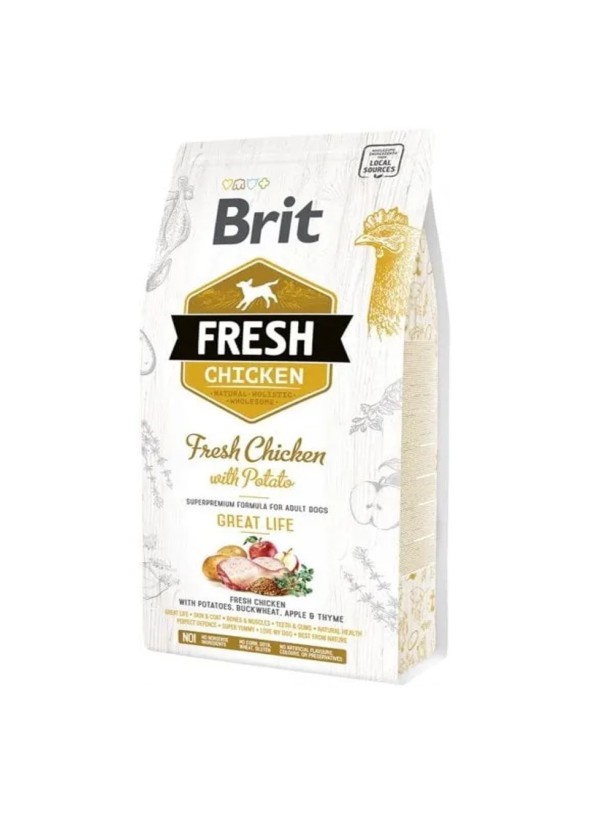 Brit Fresh Chicken Potato Adult для собак усіх порід з куркою та картоплею 12 кг
