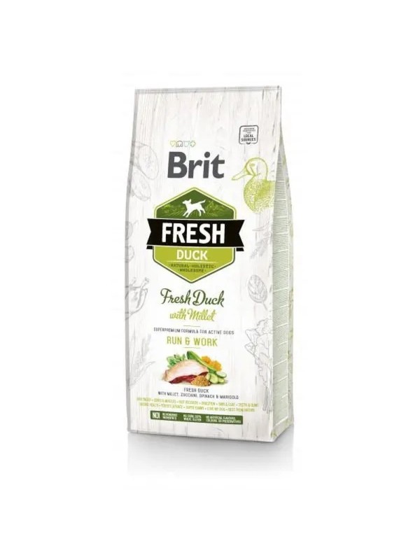Brit Fresh Duck with Millet Run Work для собак з качкою 12 кг