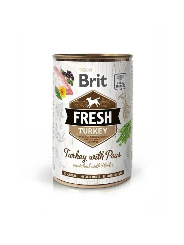 Влажный корм Brit Fresh Turkey Peas с индейкой и горошком 400 г