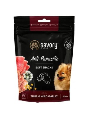 Лакомства Savory Dog Anti-Parasitic Soft Snack с тунцом и диким чесноком для собак 200 г (31324)