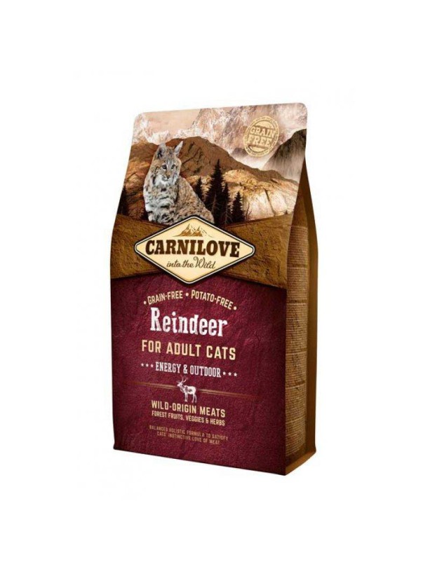 Carnilove Reindeer Energy Outdoors для кошек с мясом оленя 2 кг