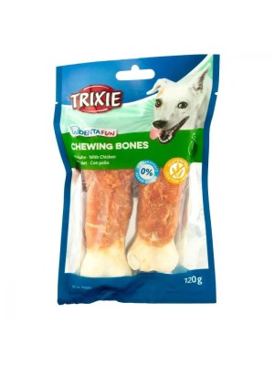 Лакомство для собак Trixie Кость для чистки зубов Denta Fun с курицей, 11 см, 2 шт., 120 г (31343)