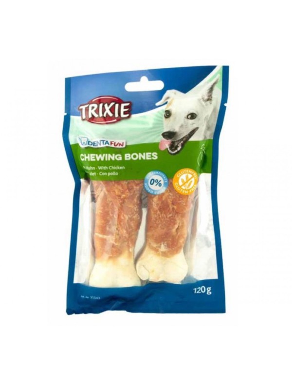 Лакомство для собак Trixie Кость для чистки зубов Denta Fun с курицей, 17 см, 1 шт., 140 г (31344_1шт)