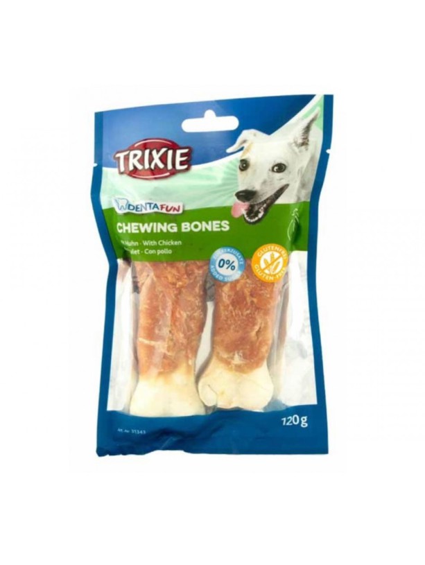 Лакомство для собак Trixie Кость для чистки зубов Denta Fun с курицей, 17 см, 1 шт., 140 г (31344_1шт)