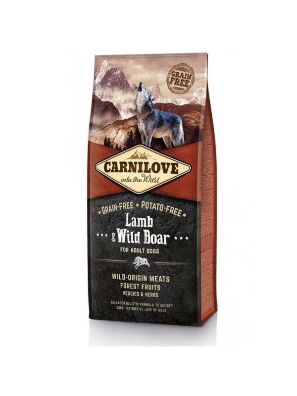 Carnilove Lamb Wild Boar 12 кг сухий корм для собак з ягням і кабаном