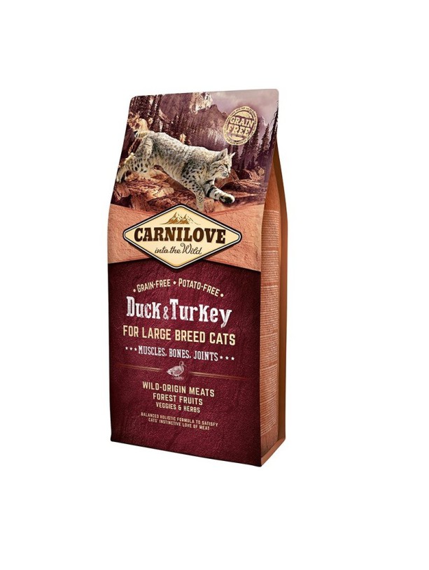 Carnilove Duck Turkey Large Breed для кошек крупных пород с уткой и индейкой 2 кг