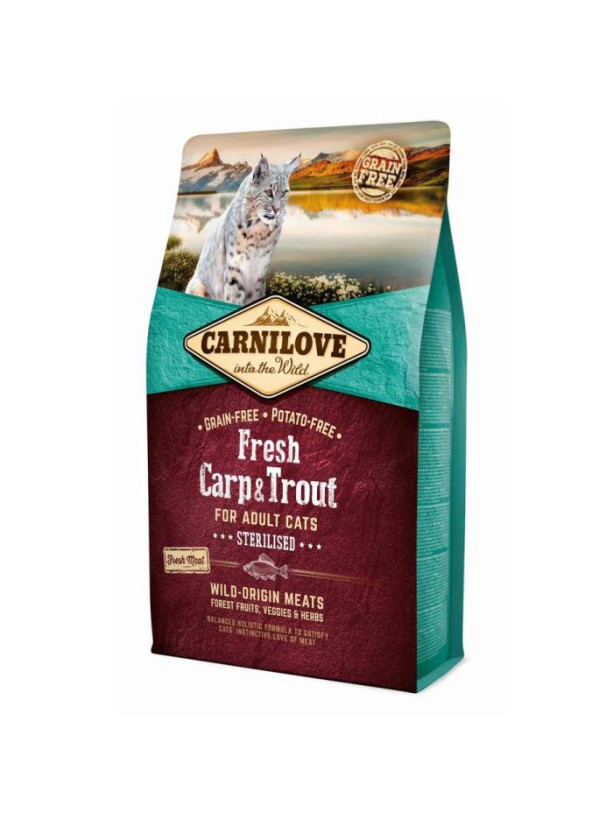 Carnilove Carp Trout Sterilised 6 кг сухой корм для стерилизованных кошек с карпом и форелью
