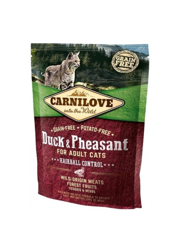 Carnilove Duck Pheasant Hairball Control для кошек с уткой и фазаном 400 г