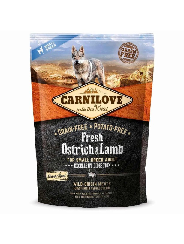 Carnilove Small Breed Ostrich Lamb для собак с мясом страуса и ягненка 1.5 кг