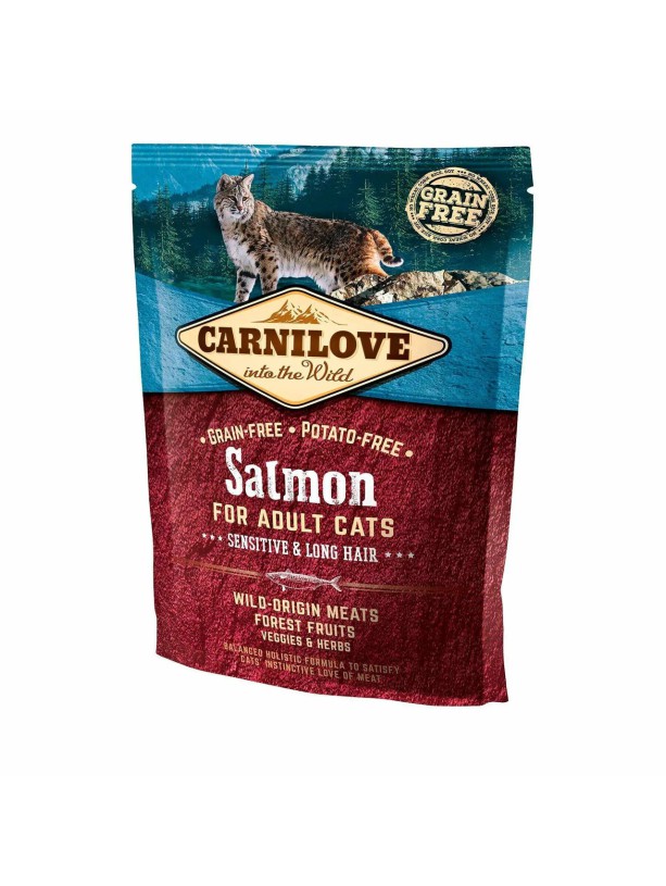 Carnilove Salmon Sensitive Long Hair для кошек с лососем 400 г