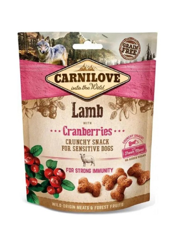 Ласощі для собак Carnilove Dog Crunchy Snack, ягня і журавлина 200 г (100405)