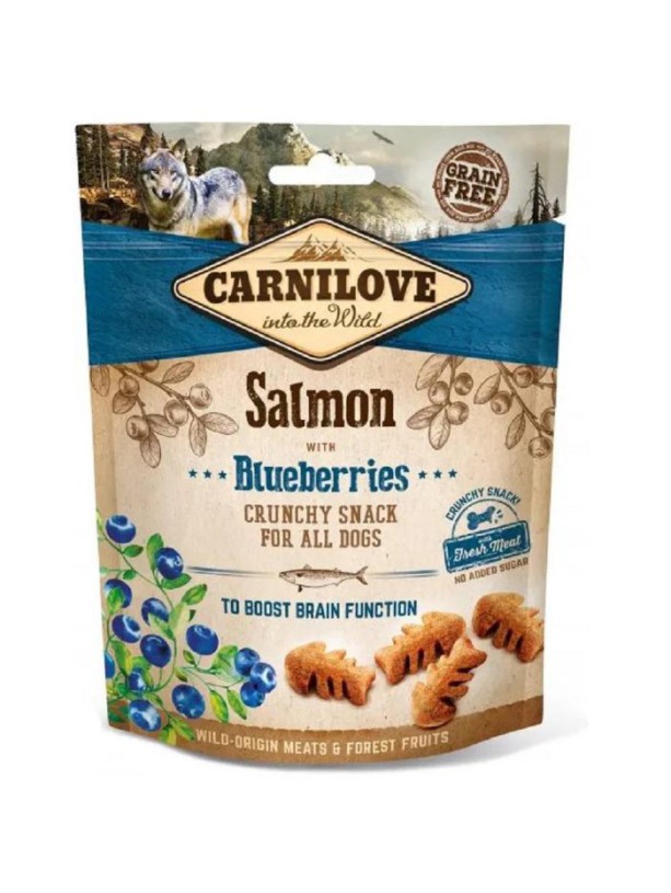 Лакомство для собак Carnilove Dog Crunchy Snack, лосось и черника 200 г (100408)
