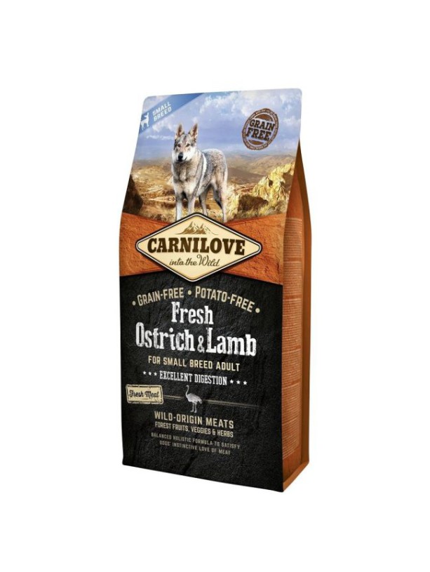 Carnilove Small Breed Ostrich Lamb 6 кг сухий корм для собак малих порід з м'ясом страуса та ягняти
