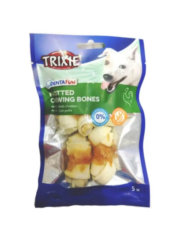 Лакомство для собак Trixie Кость для чистки зубов Denta Fun с курицей, 5 см, 5 шт., 350 г (31321)