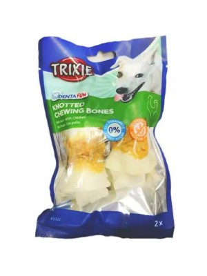 Лакомство для собак Trixie Кость для чистки зубов Denta Fun с курицей, 11 см, 2 шт., 140 г (31322)